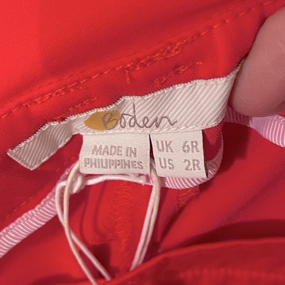 Boden Melina Paper Bag Waist Crop Red Pants - Picture 11 of 14